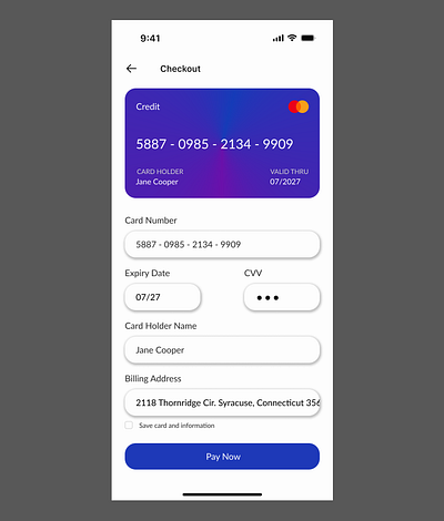Day 02 of DailyUI. Checkout page dailyui mobile app mobile design ui ux
