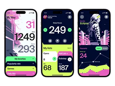 Pulse — Music App Design Concept app branding concept design illustration ios logo mobile music ui ux
