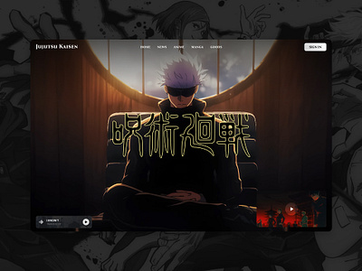 Jujutusu Kaisen Anime Website UI/UX concept animenews animeui animewebsite conceptdesign cursedenergy darktheme dribbble interfacedesign jujutsukaisen minimalui moderndesign uiinspiration uiuxdesign webconcept webdesign