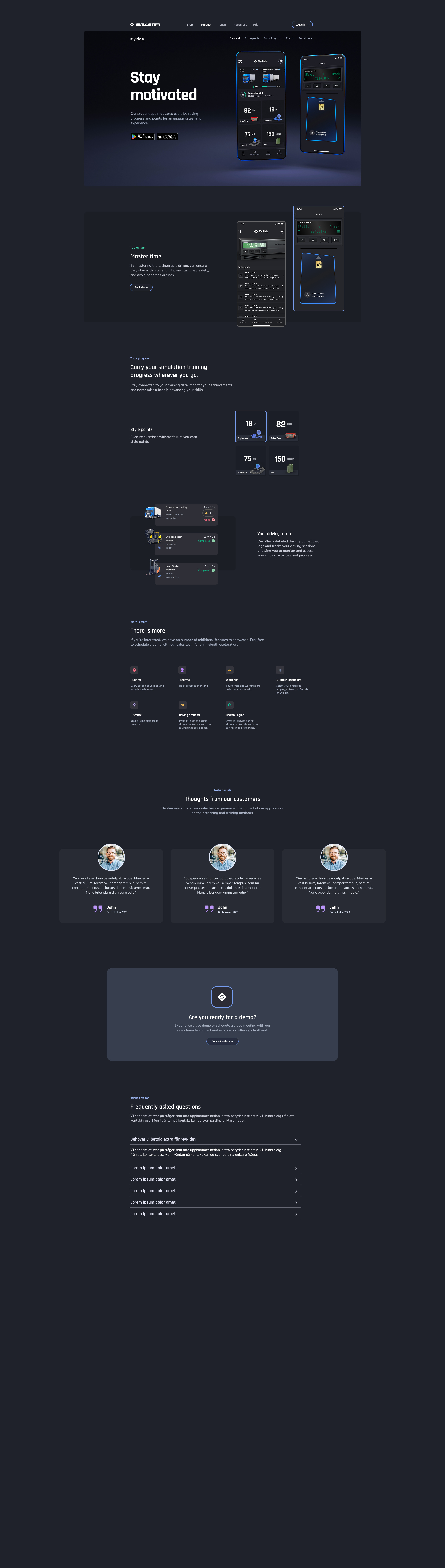 MyRide Landing Page graphic design ui