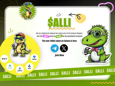 $ALLI – Meme Coin Website Design Concept | Pixxlx Infotech $alli branding coin creative design graphic design illustration modern nft token vector website