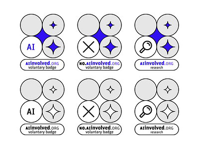 Aiinvolved.org badges ai artificial intelligence badges icons transparency voluntary badge