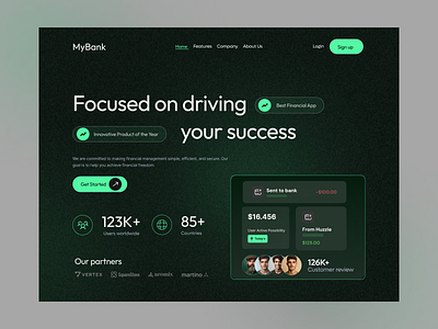 Finance Landing Page b2b website banking website creative design finance app finance website financial service website fintech landing page landing page design modern website money website saas website service website ux design web design web ui website