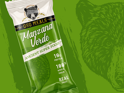 Protein Bar for Adventurers adventures apple green authetic food backcountry bar label bear coconut manzana mexican food organic food outdoor snack packaging packaging desing platano protein bar snack snack bar travel snack whole grain wild bear label