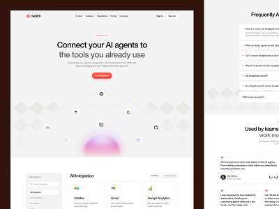 Saber - Integrations ai ai saas animation artificial intelligence chat clean design digital integration integration flow integrations internet modern motion graphics technology typography ui ux uxerflow website