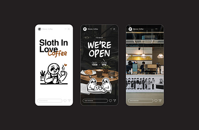 Slooth Brand Illustration animal bean branding cafe coffee design graphic design illustration logo sloth