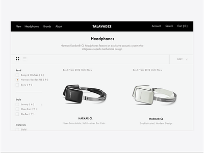 Ecommerce minimal - Product Page UXUI add to cart clean design e commerce ecommerce headphones minimal minimalism minimalistic product page shop shopify shopping shopping page ui ux web shop website