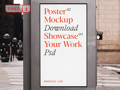 Free Poster on Street Mockup billboard branding citylight design download free freebie identity logo mockup poster psd template typography