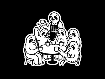 Sloth Cafe Illustration animal bean cafe coffee illustration sloth