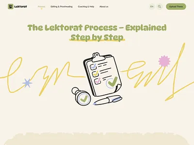 Lektorat - Process Page animation clean drumncode education illustration lektorat motion graphics responsive web design web development