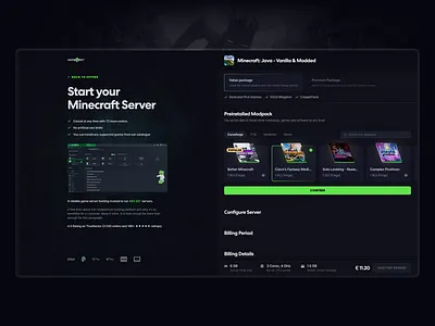 Minecraft Server Hosting | Checkout Page check out checkout cloud cloud hosting game design website game website design gaming gaming landing page gaming platform gaming site gaming website gaming websites host hosting website minecraft order payment purchase server hosting server landing page