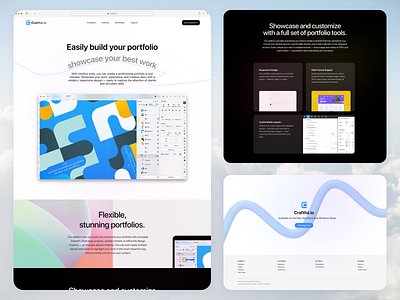 Craftfolio – Futuristic Portfolio Builder Website bento design card clean design creative design dashboard glassmorphism illustration landing page logo minimalist neumorphism portfolio portfolio web saas saas design uiux web design web3