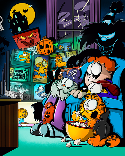 Garfield Halloween 2023 cat garfield halloween illustration nick nickelodeon pumpkin spooky television tv