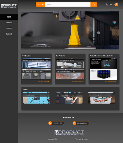 Tech Equipment Dealer Website Redesign 3d printer design tech equipment technology ui website