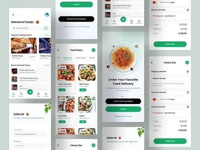 Food Delivery UI App Design clean food app food app design food delivery app food products menu minimal mobile app design modern order restaurant app design restaurant application saas application trending ui uiux web app
