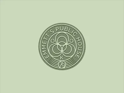 Emmett's Public House badge branding historic illustration irish pub logo seal shamrock vector vintage