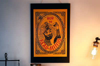 How to Read Minds Poster branding circus hand drawn illustration mind reader neo trad print psychic retro snake typography vintage zoltar