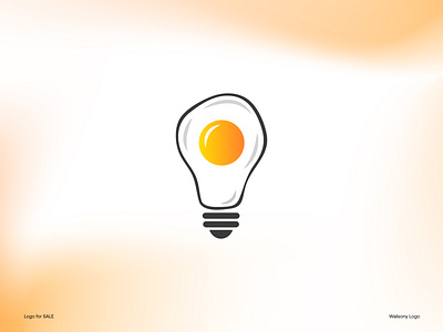 Egg omelette and Bulb Combination Logo breakfast logo bulb logo creative logo egg logo idea