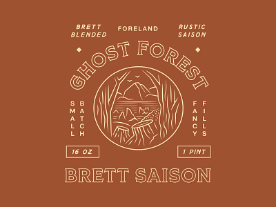 Ghost Forest beer beer label coast font forest illustration lettering northwest oregon packaging portland premium rustic southwest type typography vintage wordmark