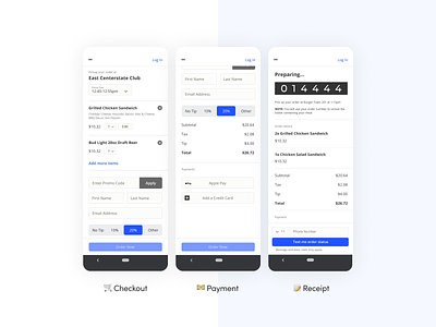 Mobile Checkout and Receipt app design typography ui ux