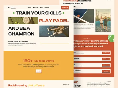 Western Rendezvous-Landing Page Padel Training app design branding figma graphic design landing page mobile design padel retro ui ui design uiux web web design
