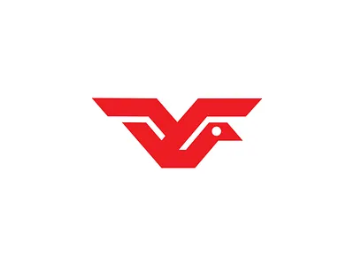 V - bird animal bird fly geometric letter line logo v wing