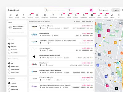 RocketJobs.pl – Job Listings Page & Search Experience careerplatform cleandesign findajob homepage jobboard jobplatform jobportal modernui productdesign uidesign uxdesign webdesign websitedesign workplatform
