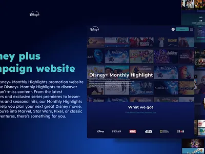 Disney plus promote website graphic design ui uiux ux website website design