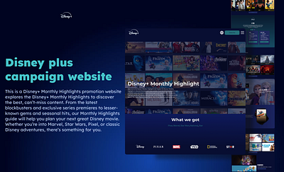 Disney plus promote website graphic design ui uiux ux website website design