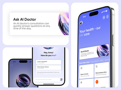 AI-powered healthcare mobile app 3d animation branding graphic design logo medicalai mobilehealthcareapp motion graphics ui ux