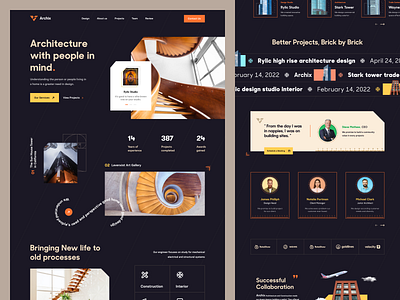 Archix - Architecture Studio Website agency website architect architect agency architecture agency clean company profile website dark design house landing page landingpage minimal portfolio property real rstate residence web web design webdesign website design website designer