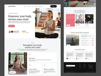 Jogason — Yoga Landing Page exercise figma design fitness fitness training health website landing meditation mental health relax spiritual uiux design web design website wellness workout page yoga yoga courses yoga landing page yoga website