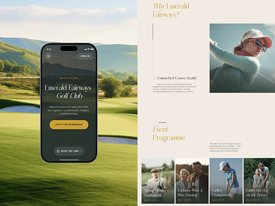 Emerald Fairways – Interactive Event Calendar booking landing page booking page booking website club website creative website exclusive logo golf golf brand golf club logo golf logo golf website landing page luxury brand luxury logo design luxury travel logo luxury website modern website small business website web design website redesign