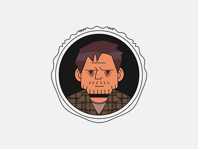 Joel 2d adobe illustrator badge cartoon character color design flat graphic design hbo icon illustration illustrator joel joel miller logo pedro pascal portrait the last of us vector