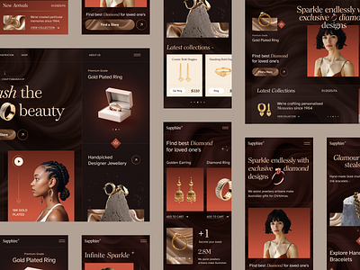 Sapphire - Jewelry Website design diamond ecommerce elegant ui figma gold jewellery jewellery website design jewelry landing page landingpage luxury brand luxury ecommerce luxury retail responsive web design web design webdesign website design website designer women accessories