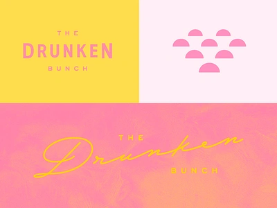 The Drunken Bunch II badge bar branding logo logo design minimal retro script typography wine