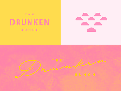 The Drunken Bunch II badge bar branding logo logo design minimal retro script typography wine