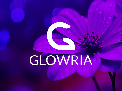 Elegant Glowria Skin Care Fashion Logo background brand care color fashion flower g glowria identity logo purple skin visual