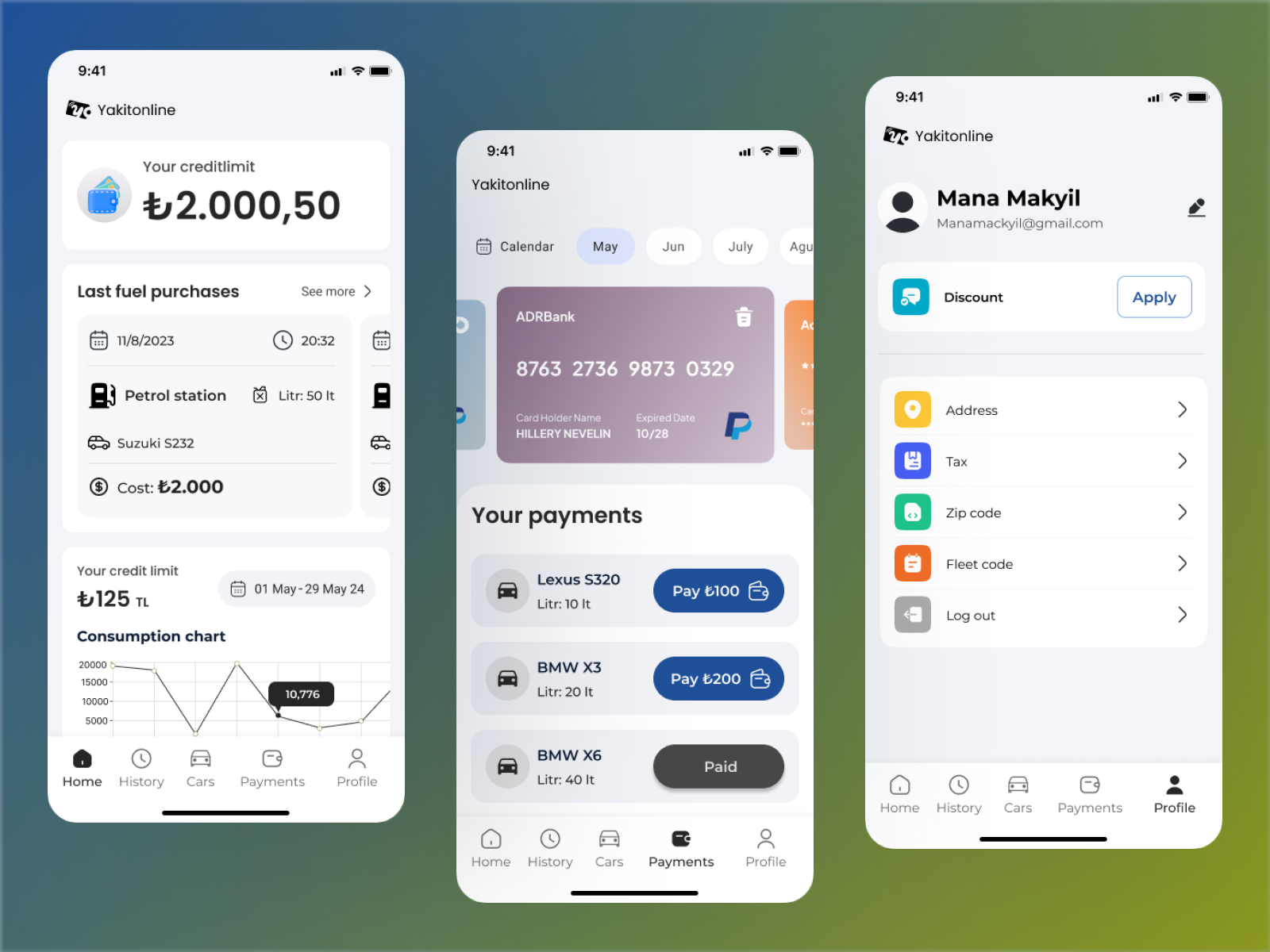 Fuel Payment & Tracking App UI 3d animation branding graphic design interfacedesign logo mobileappdesign motion graphics ui uxuidesign
