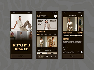 Clothing app ui design animation appdesign branding design education web design graphic design illustration landing page design logo motion graphics ui ui design ux design vector webdesign