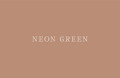 Neon Green III branding design identity logo typography