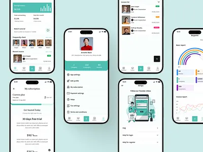 Smart Invoice Generator – Mobile App Concept app interface business app clean ui dashboard ui finance app fintech freelancer tool invoice app minimal design mobile app design mobile ui modern app productivity app ui concept ux design