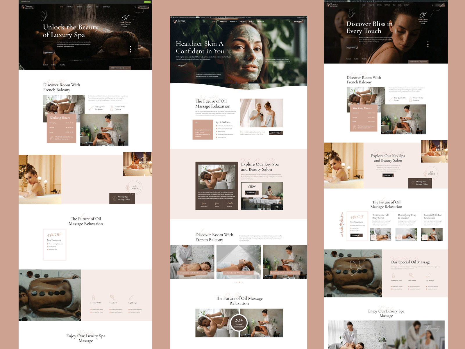 💖 Glovera – Glam Up Your Salon Online! onlinebooking salonwebsite spaandbeauty wellnessbusiness wordpressdesign