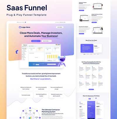 SAAS Sales page for Go High Level branding crm figma free funnel gohighlevel graphic design landingpage ui