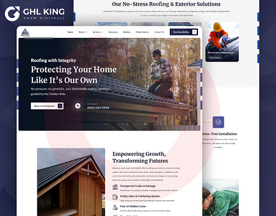 Roofing Webiste design figma funnel ghlking gohighlevel graphic design landingpage roofing website ui