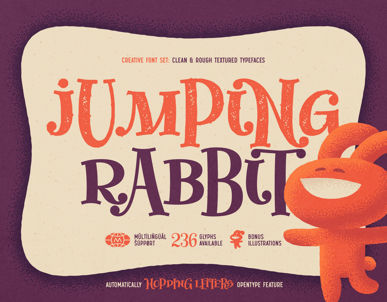 Jumping Rabbit - Funny Font alphabet bunny design font funny illustration lettering rabbit type typeface typography ui
