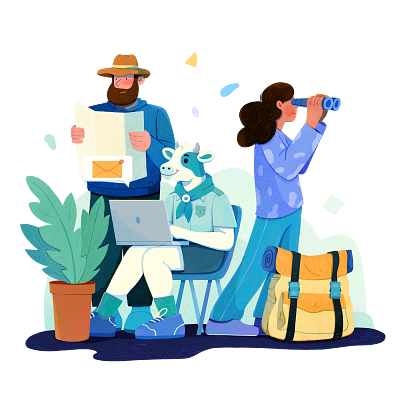 Travelscowt Website Illustrations app branding design graphic design illustration logo typography ui ux vector