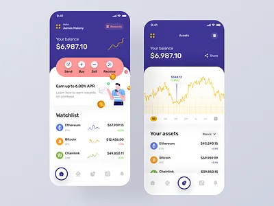 Crypto wallet - Mobile app app app design app design bitcoin blockchain crypto cryptocurrency dashboard design designer ethereum filllo finance mobile mobile ui token ui user interface ux wallet