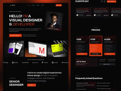 Personal Portfolio Website Design 🚀 darkmood design header home page landing page modern design personal portfolio portfoliodesign uiux design web design website website design