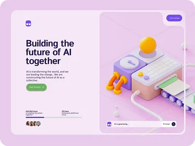 Modern landing page - Daily UI Challenge ai design ai landing page canva daily ui daily ui challenge design figma graphic design illustration landing page modern ui ui ui design ui ux ux design